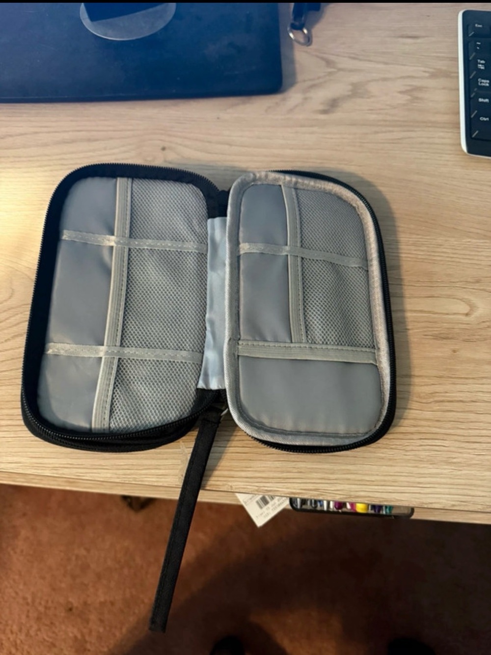 Accessorize black and Gray electronics Accessory Organizer Case